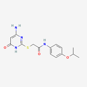 molecular formula C15H18N4O3S B3732572 2-[(4-amino-6-oxo-1,6-dihydro-2-pyrimidinyl)thio]-N-(4-isopropoxyphenyl)acetamide 