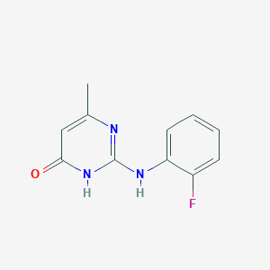 molecular formula C11H10FN3O B3732581 2-[(2-fluorophenyl)amino]-6-methyl-4(3H)-pyrimidinone 