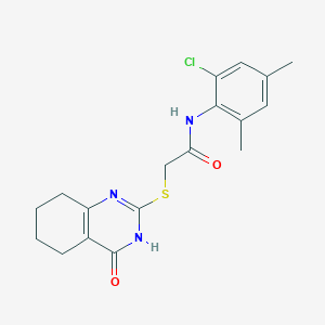 molecular formula C18H20ClN3O2S B3732596 N-(2-chloro-4,6-dimethylphenyl)-2-[(4-oxo-3,4,5,6,7,8-hexahydro-2-quinazolinyl)thio]acetamide 