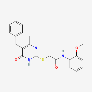 molecular formula C21H21N3O3S B3732604 2-[(5-benzyl-4-methyl-6-oxo-1,6-dihydro-2-pyrimidinyl)thio]-N-(2-methoxyphenyl)acetamide 