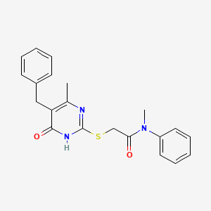 2-[(5-benzyl-4-methyl-6-oxo-1,6-dihydro-2-pyrimidinyl)thio]-N-methyl-N-phenylacetamide