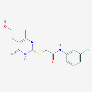 N-(3-chlorophenyl)-2-{[5-(2-hydroxyethyl)-4-methyl-6-oxo-1,6-dihydro-2-pyrimidinyl]thio}acetamide