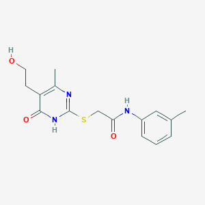 molecular formula C16H19N3O3S B3732643 2-{[5-(2-hydroxyethyl)-4-methyl-6-oxo-1,6-dihydro-2-pyrimidinyl]thio}-N-(3-methylphenyl)acetamide 