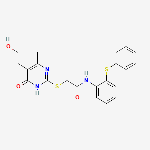 2-{[5-(2-hydroxyethyl)-4-methyl-6-oxo-1,6-dihydro-2-pyrimidinyl]thio}-N-[2-(phenylthio)phenyl]acetamide
