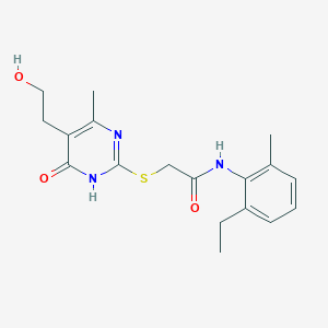 molecular formula C18H23N3O3S B3732652 N-(2-ethyl-6-methylphenyl)-2-{[5-(2-hydroxyethyl)-4-methyl-6-oxo-1,6-dihydro-2-pyrimidinyl]thio}acetamide 