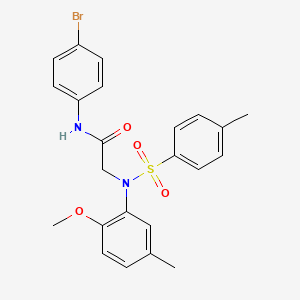 molecular formula C23H23BrN2O4S B3732669 N~1~-(4-bromophenyl)-N~2~-(2-methoxy-5-methylphenyl)-N~2~-[(4-methylphenyl)sulfonyl]glycinamide 