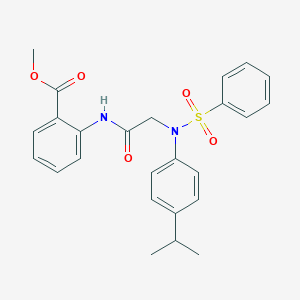 molecular formula C25H26N2O5S B3732672 methyl 2-{[N-(4-isopropylphenyl)-N-(phenylsulfonyl)glycyl]amino}benzoate 
