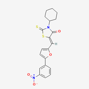 3-cyclohexyl-5-{[5-(3-nitrophenyl)-2-furyl]methylene}-2-thioxo-1,3-thiazolidin-4-one