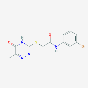 molecular formula C12H11BrN4O2S B3732715 N-(3-bromophenyl)-2-[(6-methyl-5-oxo-4,5-dihydro-1,2,4-triazin-3-yl)thio]acetamide 