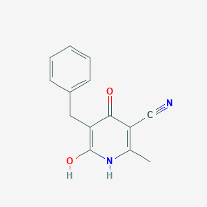 molecular formula C14H12N2O2 B373274 5-benzyl-6-hydroxy-2-methyl-4-oxo-1H-pyridine-3-carbonitrile 