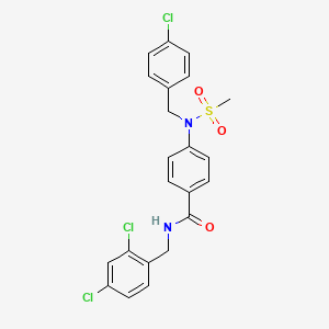 molecular formula C22H19Cl3N2O3S B3732758 4-[(4-chlorobenzyl)(methylsulfonyl)amino]-N-(2,4-dichlorobenzyl)benzamide 