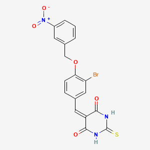 5-{3-bromo-4-[(3-nitrobenzyl)oxy]benzylidene}-2-thioxodihydro-4,6(1H,5H)-pyrimidinedione