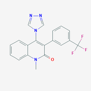 molecular formula C19H13F3N4O B373279 1-methyl-4-(4H-1,2,4-triazol-4-yl)-3-[3-(trifluoromethyl)phenyl]-2(1H)-quinolinone 