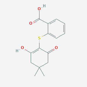 molecular formula C15H16O4S B373280 2-[(2-Hydroxy-4,4-dimethyl-6-oxo-1-cyclohexen-1-yl)sulfanyl]benzoic acid 