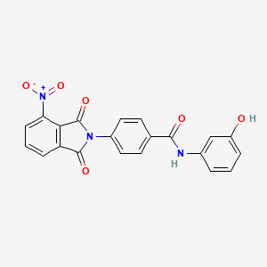 molecular formula C21H13N3O6 B3732861 N-(3-hydroxyphenyl)-4-(4-nitro-1,3-dioxo-1,3-dihydro-2H-isoindol-2-yl)benzamide 