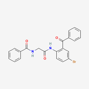 molecular formula C22H17BrN2O3 B3732893 N-{2-[(2-benzoyl-4-bromophenyl)amino]-2-oxoethyl}benzamide 