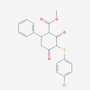 Methyl 3-[(4-chlorophenyl)sulfanyl]-2,4-dioxo-6-phenylcyclohexanecarboxylate