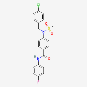 molecular formula C21H18ClFN2O3S B3732923 4-[(4-chlorobenzyl)(methylsulfonyl)amino]-N-(4-fluorophenyl)benzamide 