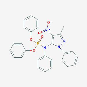 molecular formula C28H23N4O5P B373293 diphenyl 4-nitro-3-methyl-1-phenyl-1H-pyrazol-5-yl(phenyl)amidophosphate 