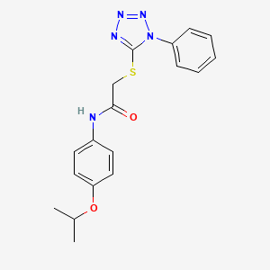 molecular formula C18H19N5O2S B3732935 N-(4-isopropoxyphenyl)-2-[(1-phenyl-1H-tetrazol-5-yl)thio]acetamide 