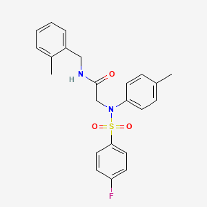 molecular formula C23H23FN2O3S B3732939 N~2~-[(4-fluorophenyl)sulfonyl]-N~1~-(2-methylbenzyl)-N~2~-(4-methylphenyl)glycinamide 