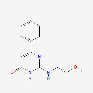 molecular formula C12H13N3O2 B3732946 2-[(2-hydroxyethyl)amino]-6-phenyl-4(3H)-pyrimidinone 
