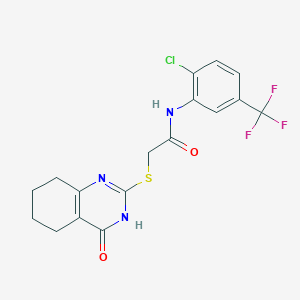 molecular formula C17H15ClF3N3O2S B3732982 N-[2-chloro-5-(trifluoromethyl)phenyl]-2-[(4-oxo-3,4,5,6,7,8-hexahydro-2-quinazolinyl)thio]acetamide 