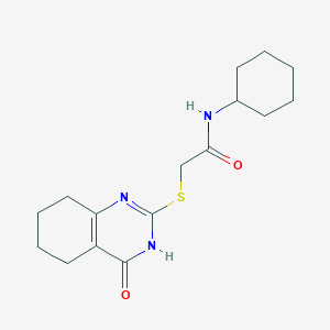 molecular formula C16H23N3O2S B3733001 N-cyclohexyl-2-[(4-oxo-3,4,5,6,7,8-hexahydro-2-quinazolinyl)thio]acetamide 