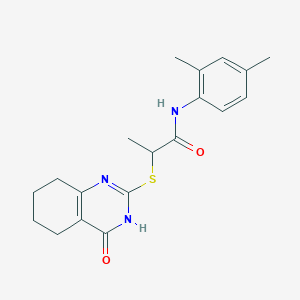molecular formula C19H23N3O2S B3733018 N-(2,4-dimethylphenyl)-2-[(4-oxo-3,4,5,6,7,8-hexahydro-2-quinazolinyl)thio]propanamide 