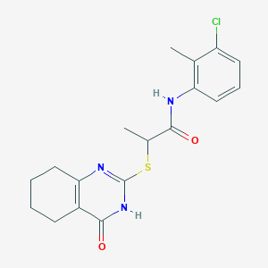 molecular formula C18H20ClN3O2S B3733019 N-(3-chloro-2-methylphenyl)-2-[(4-oxo-3,4,5,6,7,8-hexahydro-2-quinazolinyl)thio]propanamide 