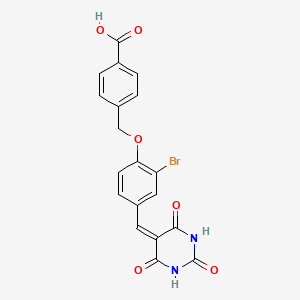 4-({2-bromo-4-[(2,4,6-trioxotetrahydro-5(2H)-pyrimidinylidene)methyl]phenoxy}methyl)benzoic acid