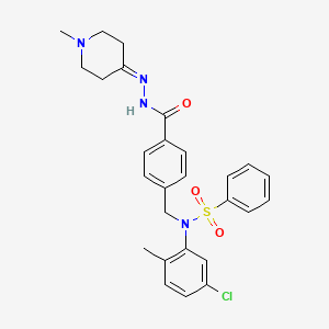 molecular formula C27H29ClN4O3S B3733048 N-(5-chloro-2-methylphenyl)-N-(4-{[2-(1-methyl-4-piperidinylidene)hydrazino]carbonyl}benzyl)benzenesulfonamide 