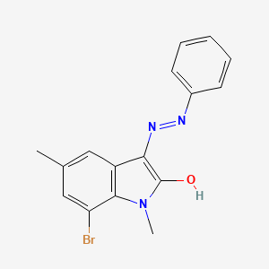 molecular formula C16H14BrN3O B3733055 7-bromo-1,5-dimethyl-1H-indole-2,3-dione 3-(phenylhydrazone) 