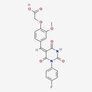 (4-{[1-(4-fluorophenyl)-2,4,6-trioxotetrahydro-5(2H)-pyrimidinylidene]methyl}-2-methoxyphenoxy)acetic acid