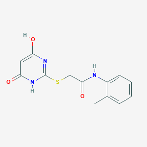 molecular formula C13H13N3O3S B3733071 2-[(4,6-dihydroxy-2-pyrimidinyl)thio]-N-(2-methylphenyl)acetamide 