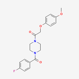 molecular formula C20H21FN2O4 B3733075 1-(4-fluorobenzoyl)-4-[(4-methoxyphenoxy)acetyl]piperazine 