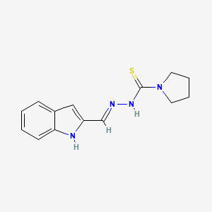 molecular formula C14H16N4S B3733085 N'-(1H-indol-2-ylmethylene)-1-pyrrolidinecarbothiohydrazide 