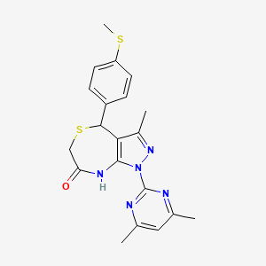 molecular formula C20H21N5OS2 B3733145 1-(4,6-dimethyl-2-pyrimidinyl)-3-methyl-4-[4-(methylthio)phenyl]-4,8-dihydro-1H-pyrazolo[3,4-e][1,4]thiazepin-7(6H)-one 