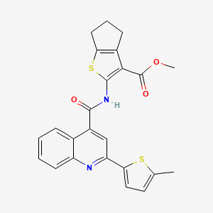 molecular formula C24H20N2O3S2 B3733150 methyl 2-({[2-(5-methyl-2-thienyl)-4-quinolinyl]carbonyl}amino)-5,6-dihydro-4H-cyclopenta[b]thiophene-3-carboxylate 