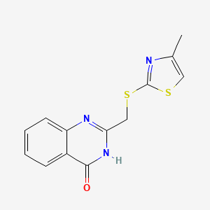 molecular formula C13H11N3OS2 B3733175 2-{[(4-methyl-1,3-thiazol-2-yl)thio]methyl}-4(3H)-quinazolinone 