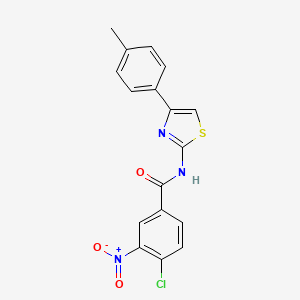 4-chloro-N-[4-(4-methylphenyl)-1,3-thiazol-2-yl]-3-nitrobenzamide