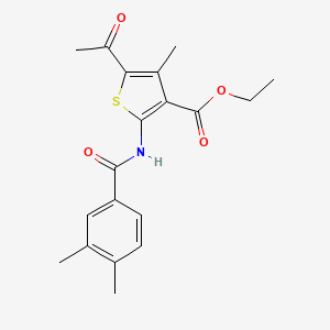 molecular formula C19H21NO4S B3733199 ethyl 5-acetyl-2-[(3,4-dimethylbenzoyl)amino]-4-methyl-3-thiophenecarboxylate 