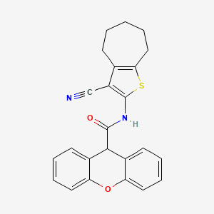 molecular formula C24H20N2O2S B3733207 N-(3-cyano-5,6,7,8-tetrahydro-4H-cyclohepta[b]thien-2-yl)-9H-xanthene-9-carboxamide 