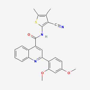 molecular formula C25H21N3O3S B3733214 N-(3-cyano-4,5-dimethyl-2-thienyl)-2-(2,4-dimethoxyphenyl)-4-quinolinecarboxamide 