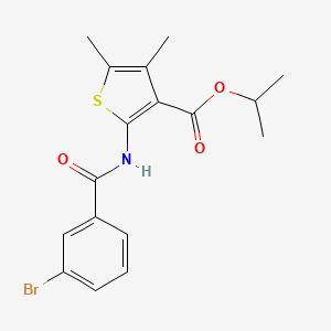 molecular formula C17H18BrNO3S B3733231 isopropyl 2-[(3-bromobenzoyl)amino]-4,5-dimethyl-3-thiophenecarboxylate 