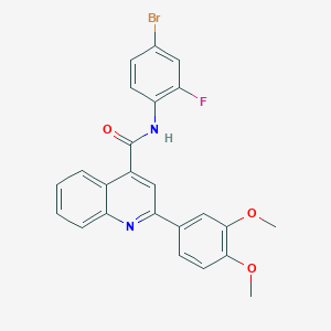 molecular formula C24H18BrFN2O3 B3733239 N-(4-bromo-2-fluorophenyl)-2-(3,4-dimethoxyphenyl)-4-quinolinecarboxamide 