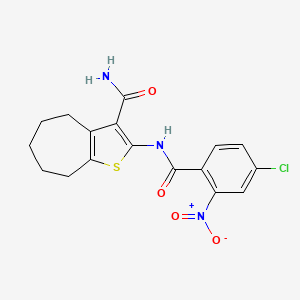 molecular formula C17H16ClN3O4S B3733254 2-[(4-chloro-2-nitrobenzoyl)amino]-5,6,7,8-tetrahydro-4H-cyclohepta[b]thiophene-3-carboxamide 