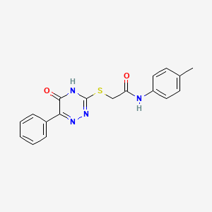 molecular formula C18H16N4O2S B3733269 N-(4-methylphenyl)-2-[(5-oxo-6-phenyl-4,5-dihydro-1,2,4-triazin-3-yl)thio]acetamide 
