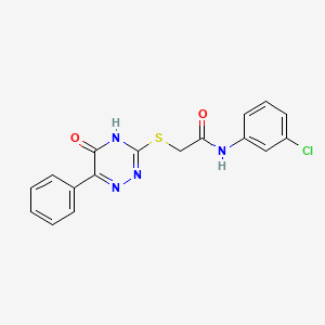 molecular formula C17H13ClN4O2S B3733275 N-(3-chlorophenyl)-2-[(5-oxo-6-phenyl-4,5-dihydro-1,2,4-triazin-3-yl)thio]acetamide 