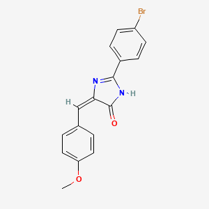 molecular formula C17H13BrN2O2 B3733276 2-(4-bromophenyl)-5-(4-methoxybenzylidene)-3,5-dihydro-4H-imidazol-4-one 